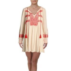 Free people wind willow mini shift dress ivory